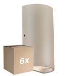 Voordeelpak 6x Nordlux Rold Wandlamp Metaal Bruin Up & Down 10.5W 350lm - 830 Warm Wit