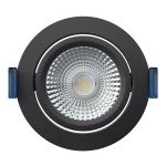EcoDim Inbouw Spot Zwart 6W 450lm 60D 827- 860 Afstembaar Wit | RGB - 85mm - Zaagmaat 75mm - IP54 - Zigbee Dimbaar