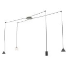 Emibig Hanglamp Fuji Staal Zwart | Geschikt voor 1x E14 - Max 10W, 1x GU10 - Max 10W, 2x GX53 - Max 10W